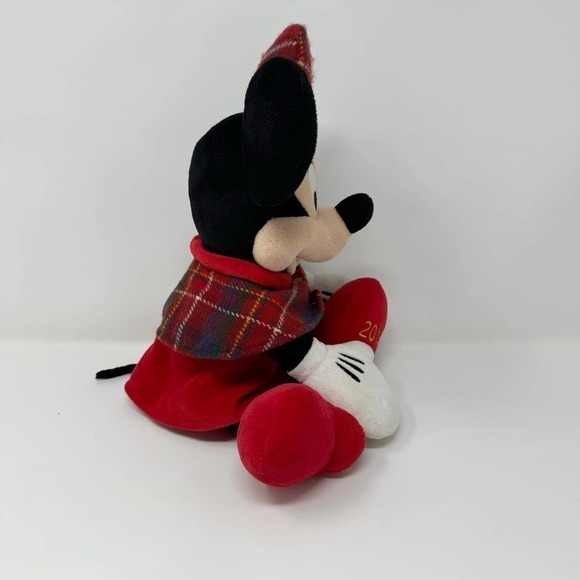 Disney Collection Holiday Minnie Mouse Plaid Cape and Bow 2015 Collectible Plush - Picture 7 of 15